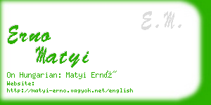 erno matyi business card